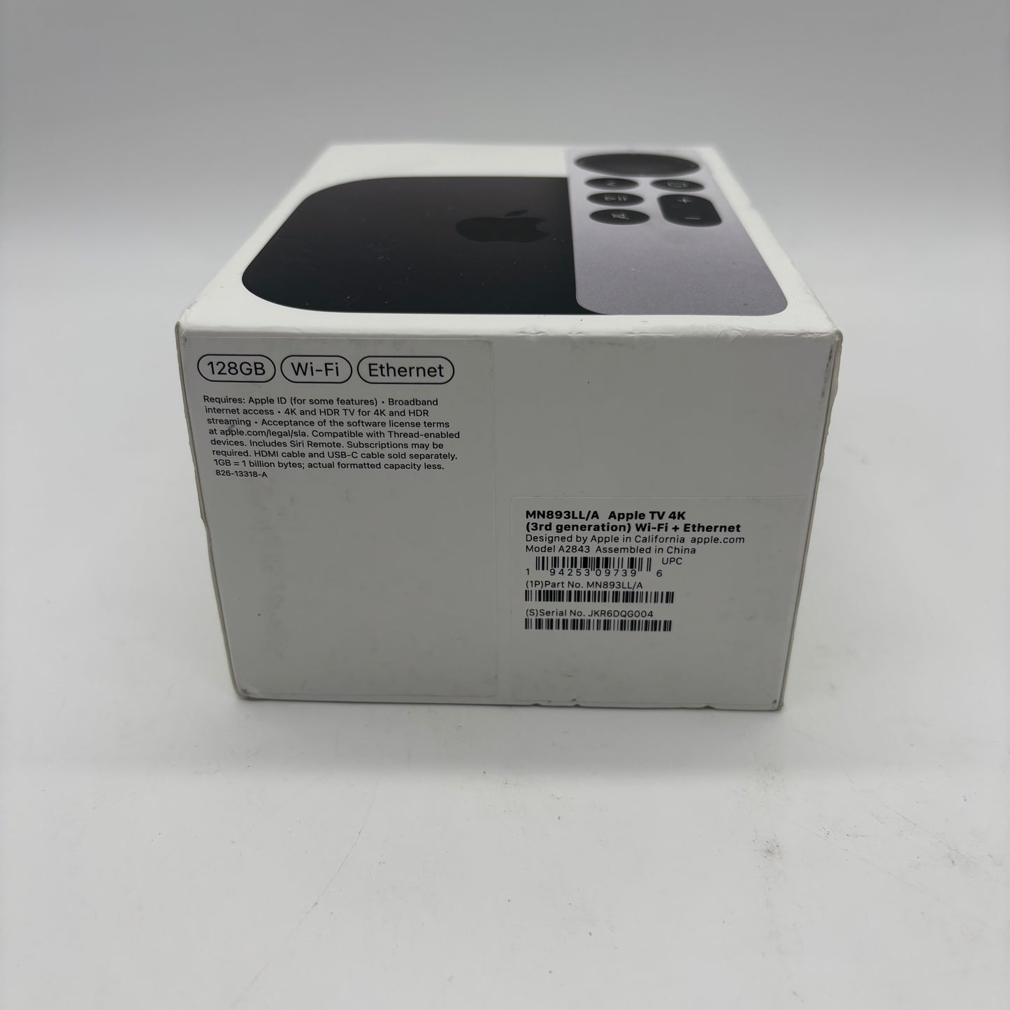 New Apple TV 4K 3rd Gen 128GB Digital Media Streamer MN893LL/A WiFi + Ethernet