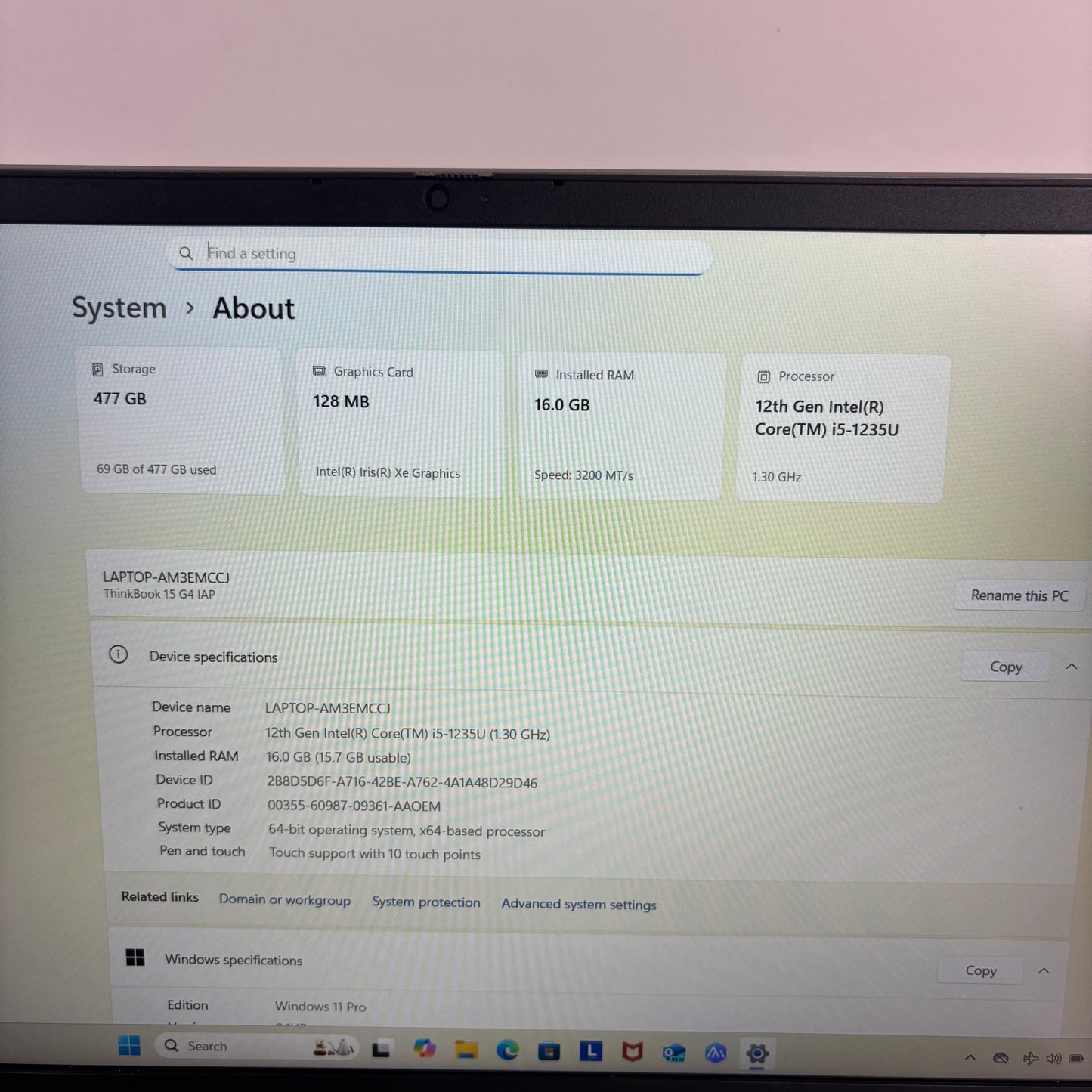 Lenovo ThinkPad 15 Gen 4 15.6" i5-1235U 1.3GHz 16GB RAM 512GB SSD