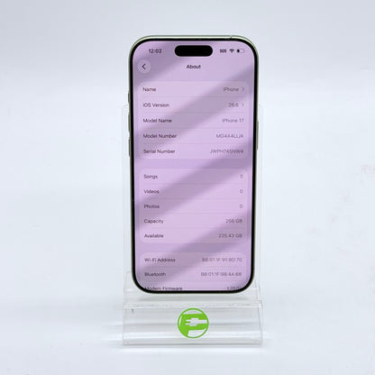 Factory Unlocked Apple iPhone 17 256GB Sage MG4A4LL/A