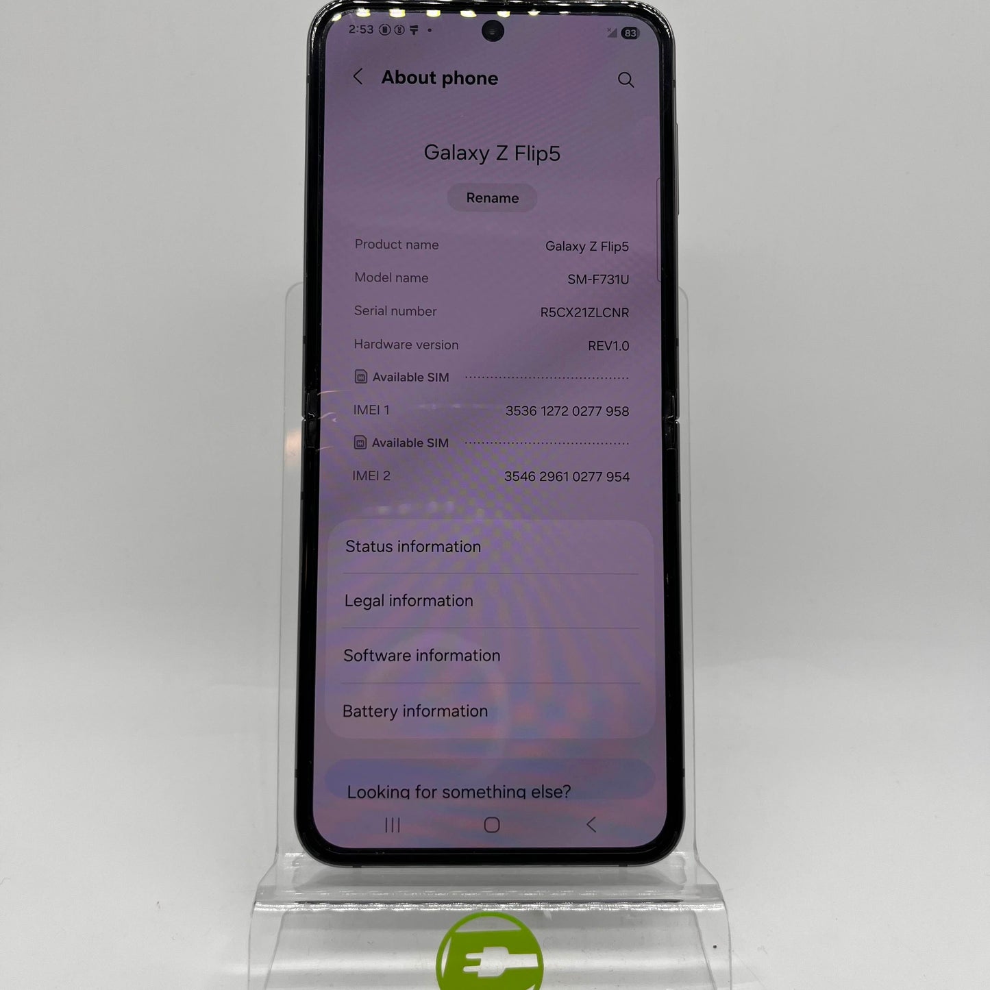 Verizon Samsung Galaxy Z Flip5 4GB RAM 256GB SM-F731U Graphite