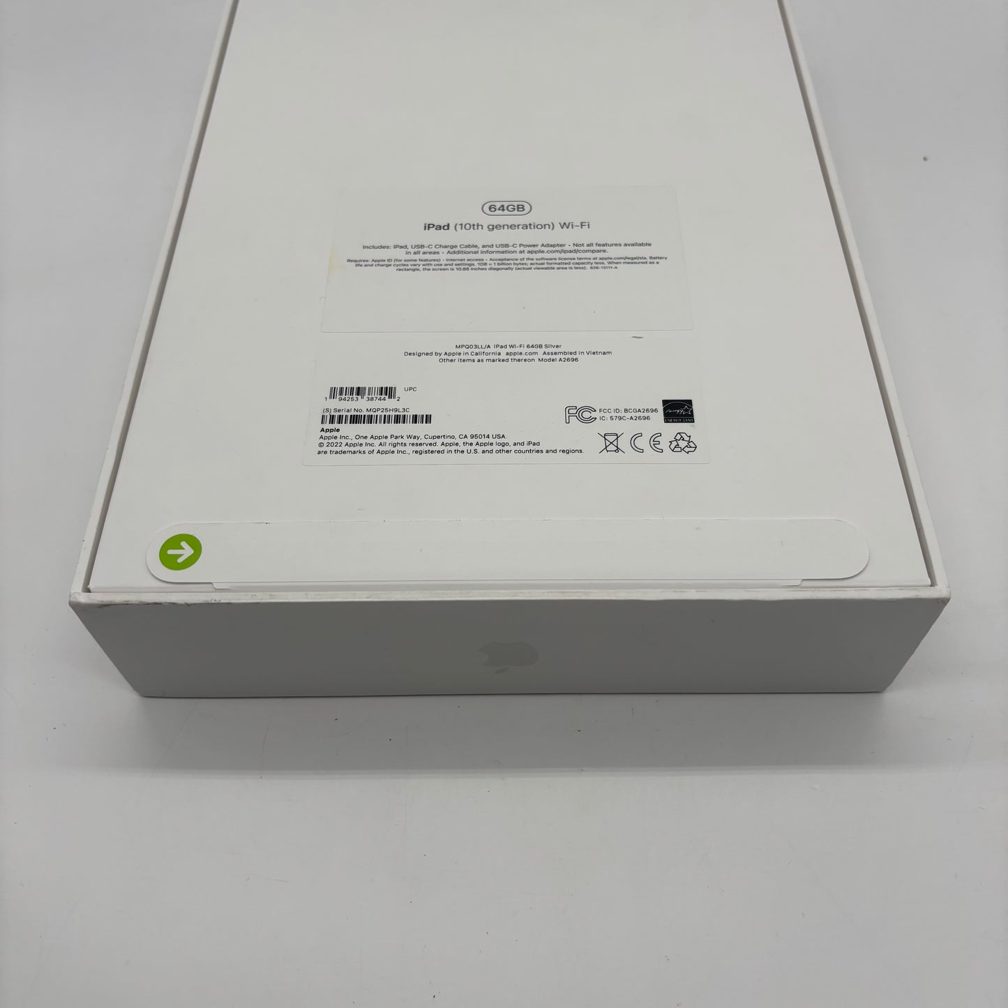 New WiFi Only Apple iPad 10th Gen 64GB Silver MPQ03LL/A