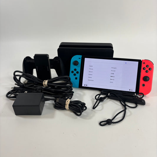 Nintendo Switch OLED Video Game Console HEG-001 Black/Red