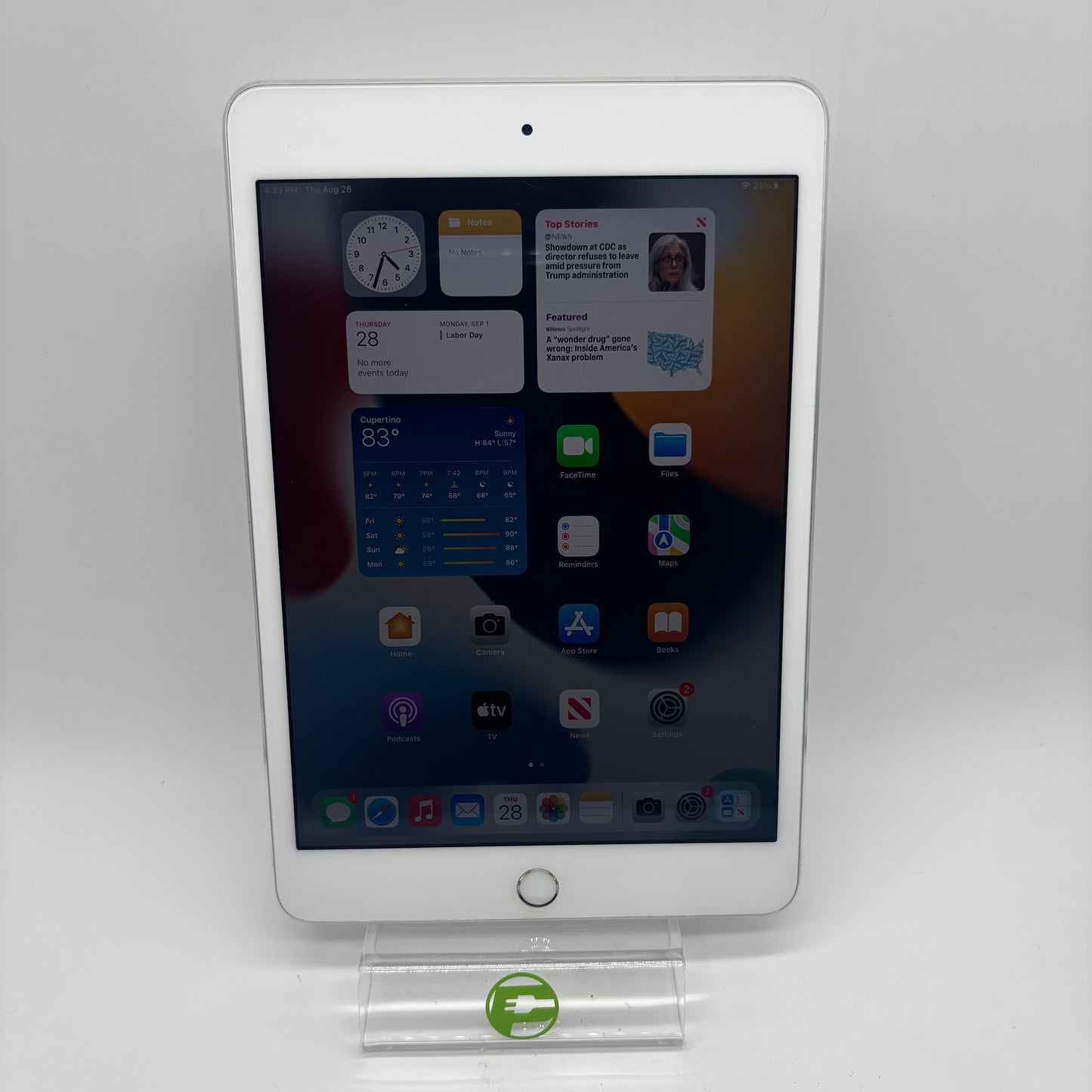 WiFi Only Apple iPad Mini 4th Gen 128GB 15.8.3 Silver MK9P2LL/A